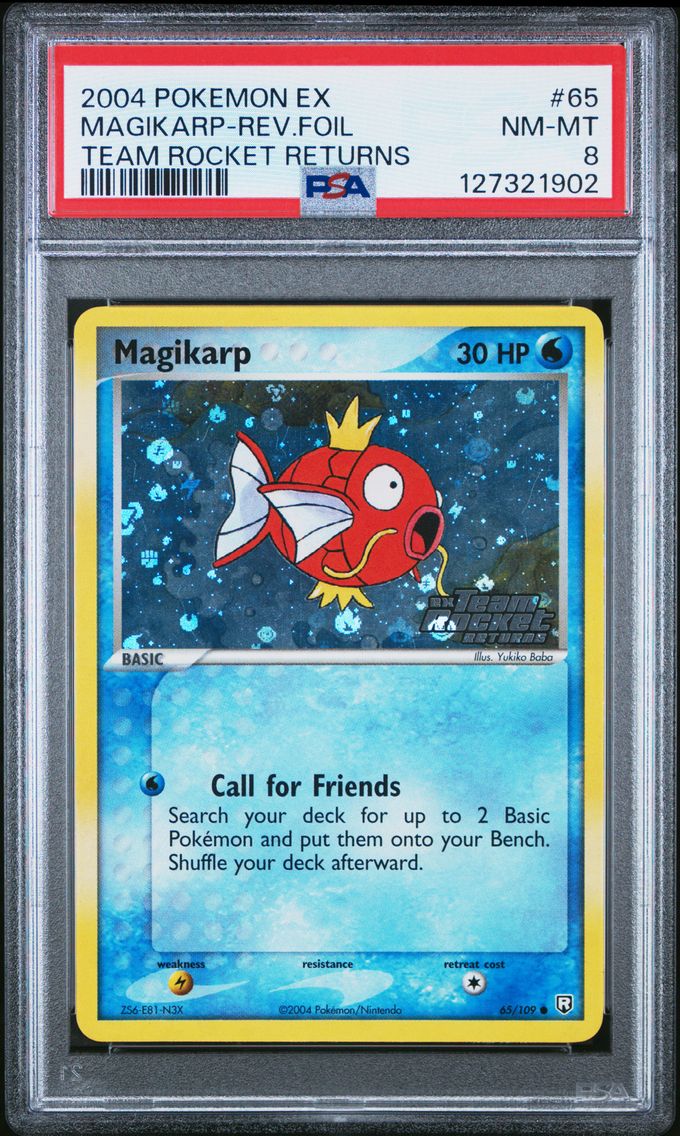 2004 #65 Magikarp-Reverse Foil PSA 8 EX Team Rocket Returns Pokemon