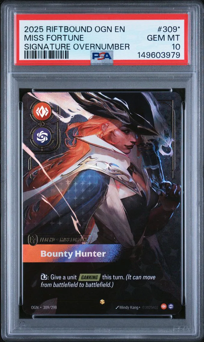 2025 #309* Miss Fortune - Bounty Hunter PSA 10 Riftbound: League of Legends Ogn-Origins