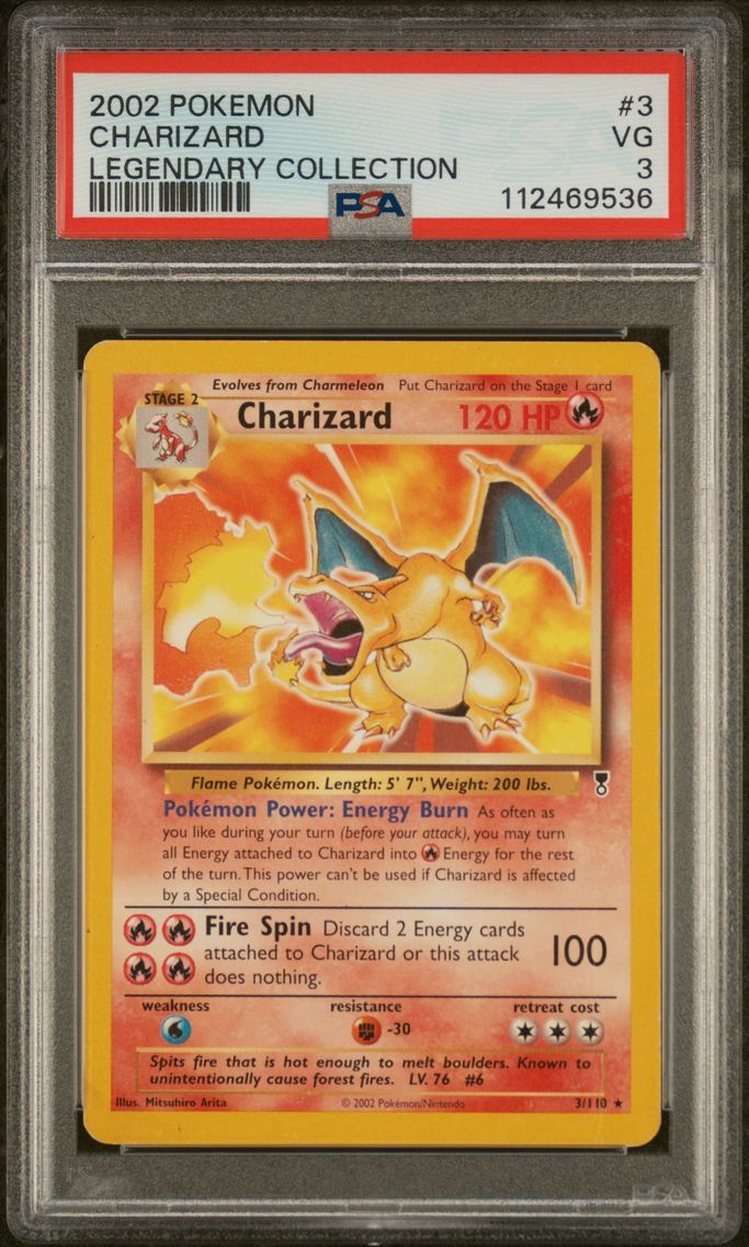 2002 #3 Charizard PSA 3 Legendary Collection Pokemon