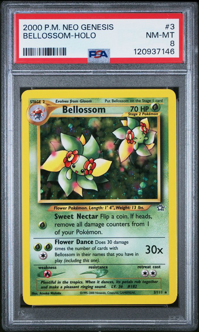 2000 #3 Bellossom-Holo PSA 8 Neo Genesis Pokemon