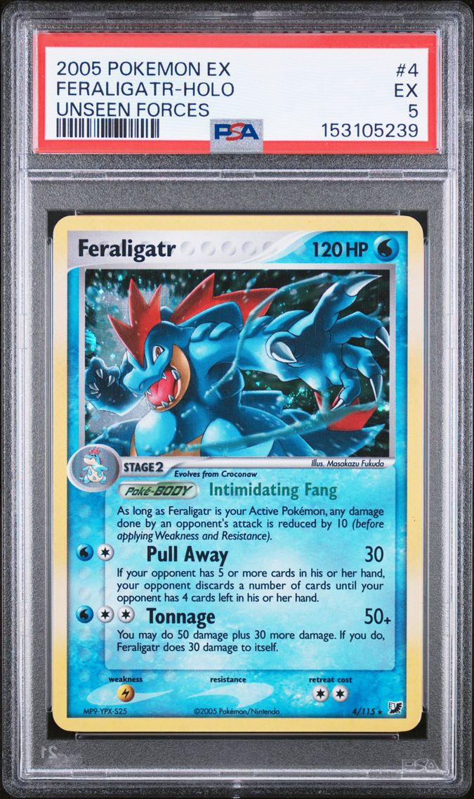 2005 #4 Feraligatr-Holo PSA 5 EX Unseen Forces