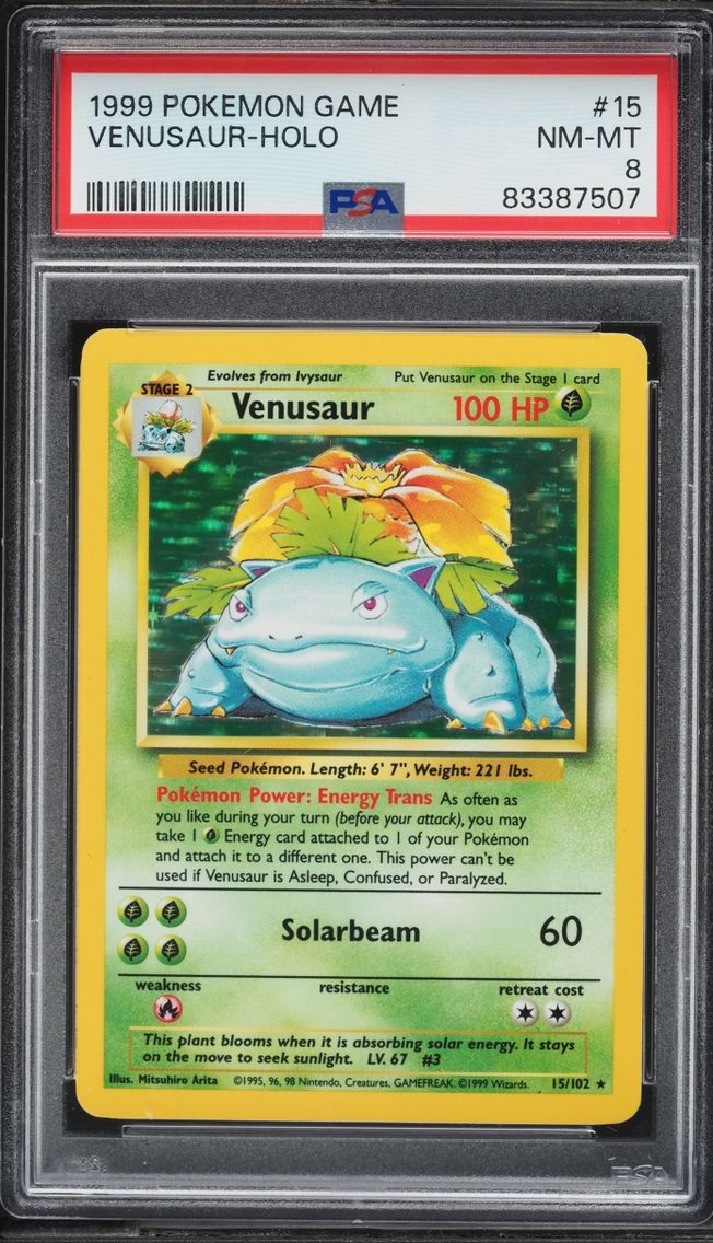 1999 #15 Base Set Holo Venusaur NM-MT PSA 8 Pokemon