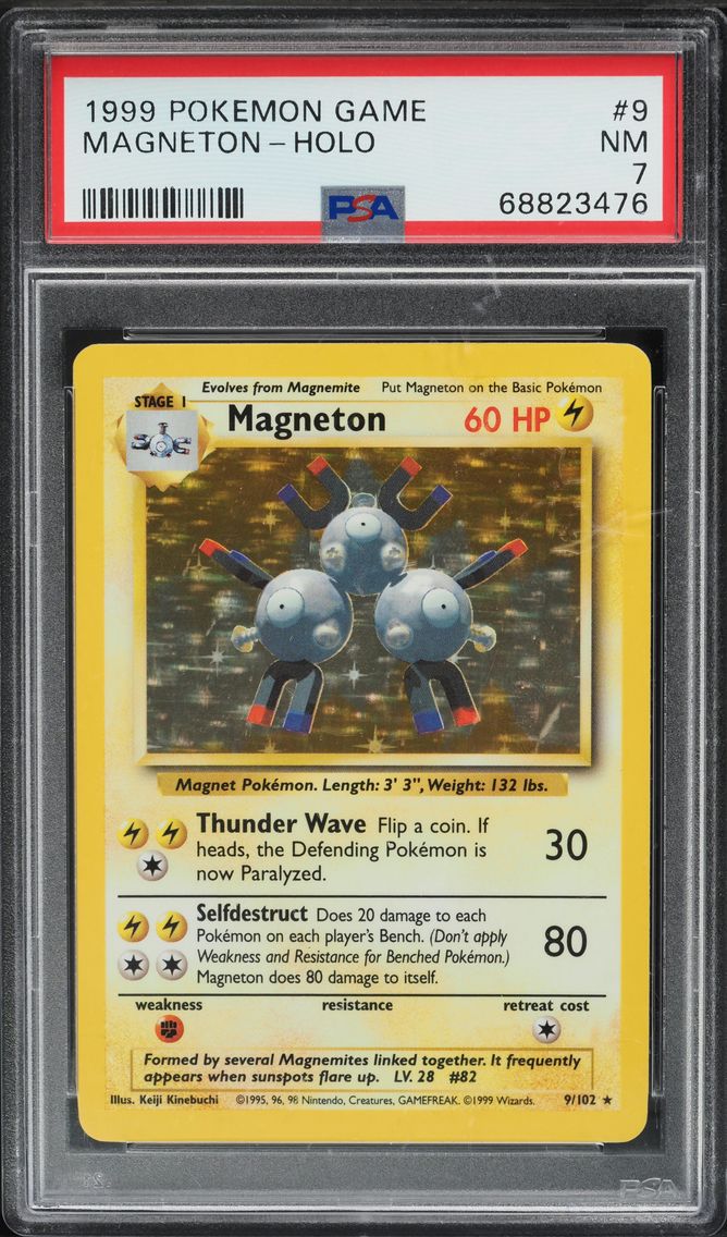 1999 #9 BASE SET HOLO MAGNETON PSA 7 POKEMON