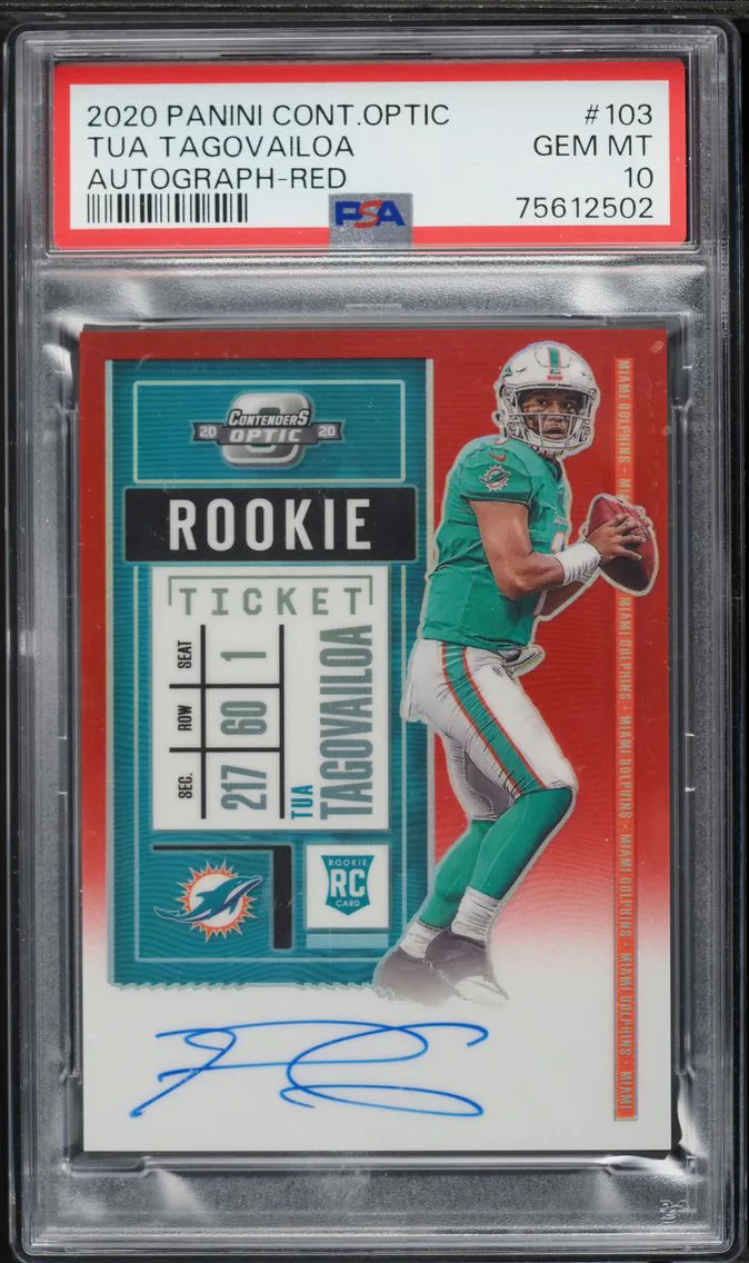 2020 #103 Tua Tagovailoa PSA 10 Panini Contenders Optic Football