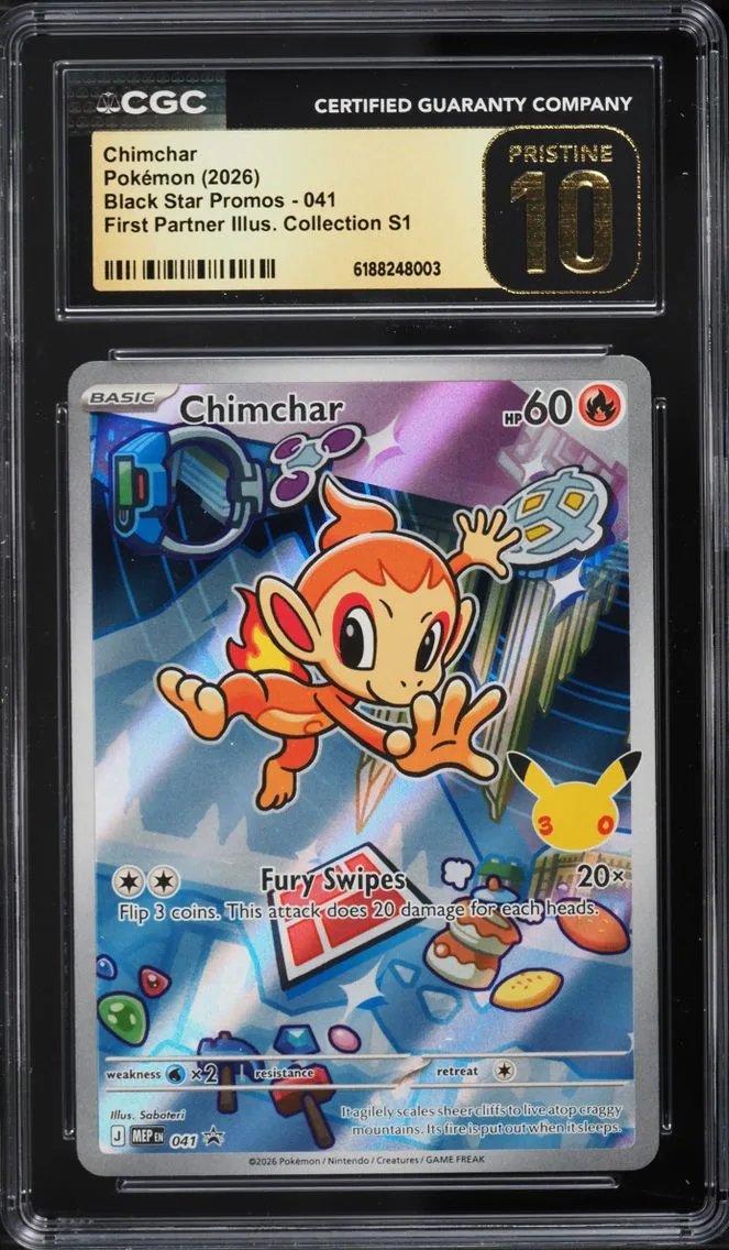 2026 #41 Chimchar CGC 10 Pokemon Mega Promo First Partner Illustration Full Art