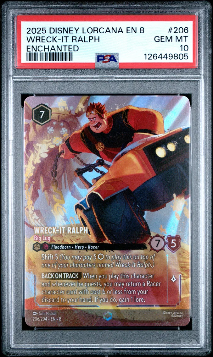 2025 #206 Wreck-It Ralph - Big Lug PSA 10 Disney Lorcana EN 8-Reign of Jafar