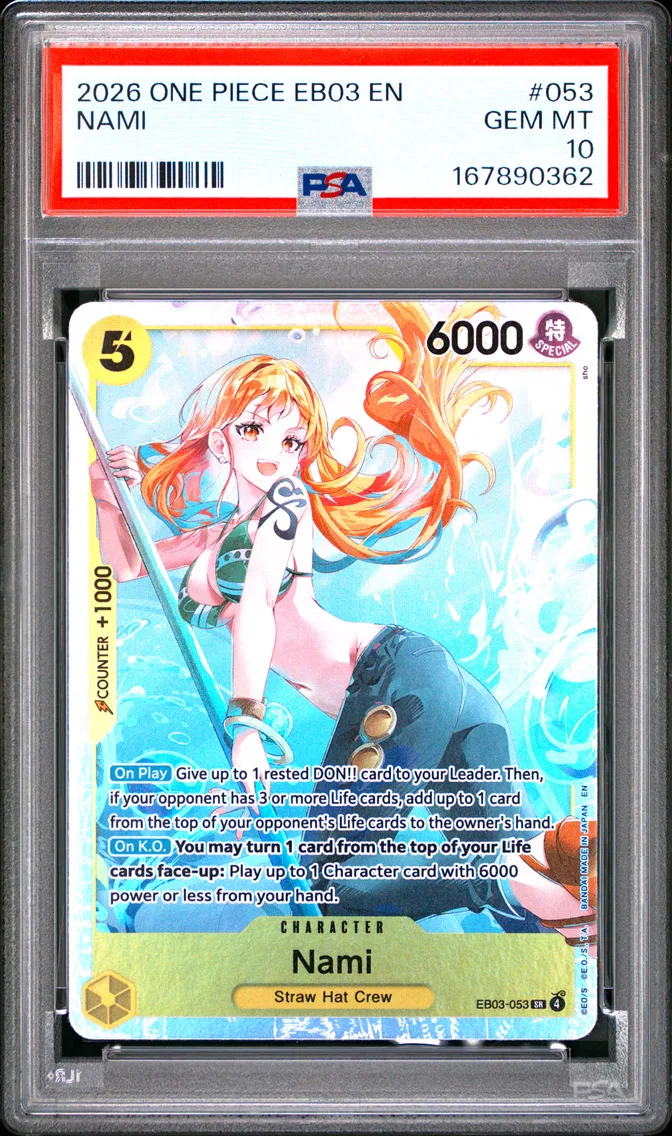 2026 #053 Nami PSA 10 One Piece EB03-Extra Booster -One Piece Heroines Edition-
