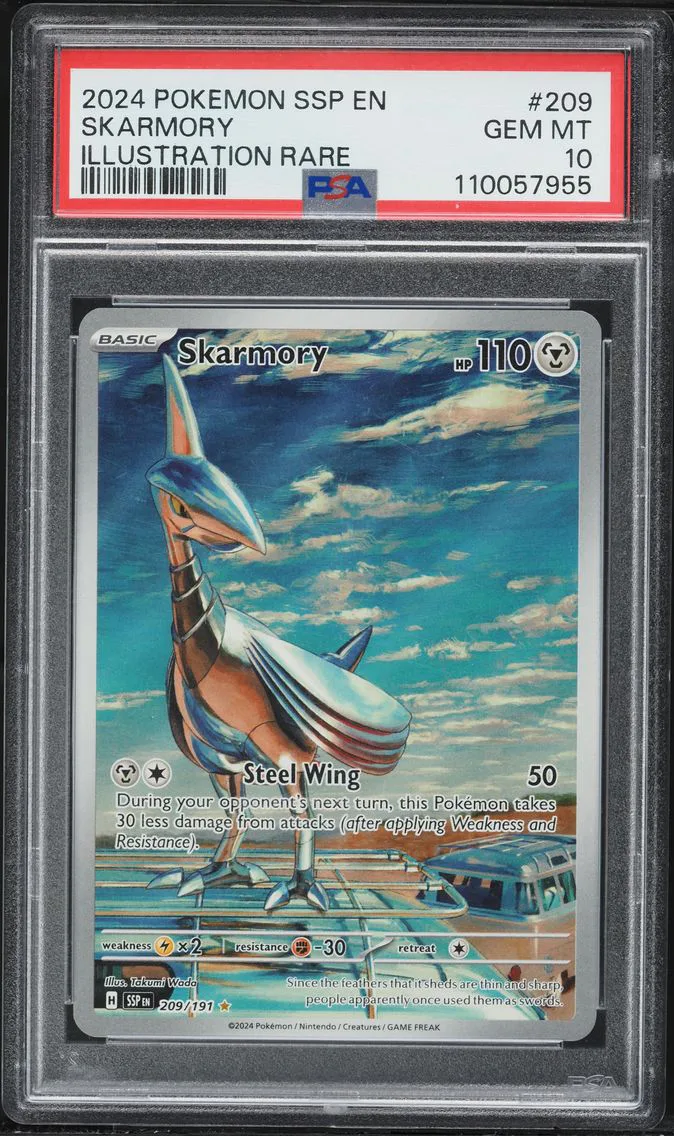 2024 #209 Skarmory PSA 10 Ssp EN-Surging Sparks Pokemon