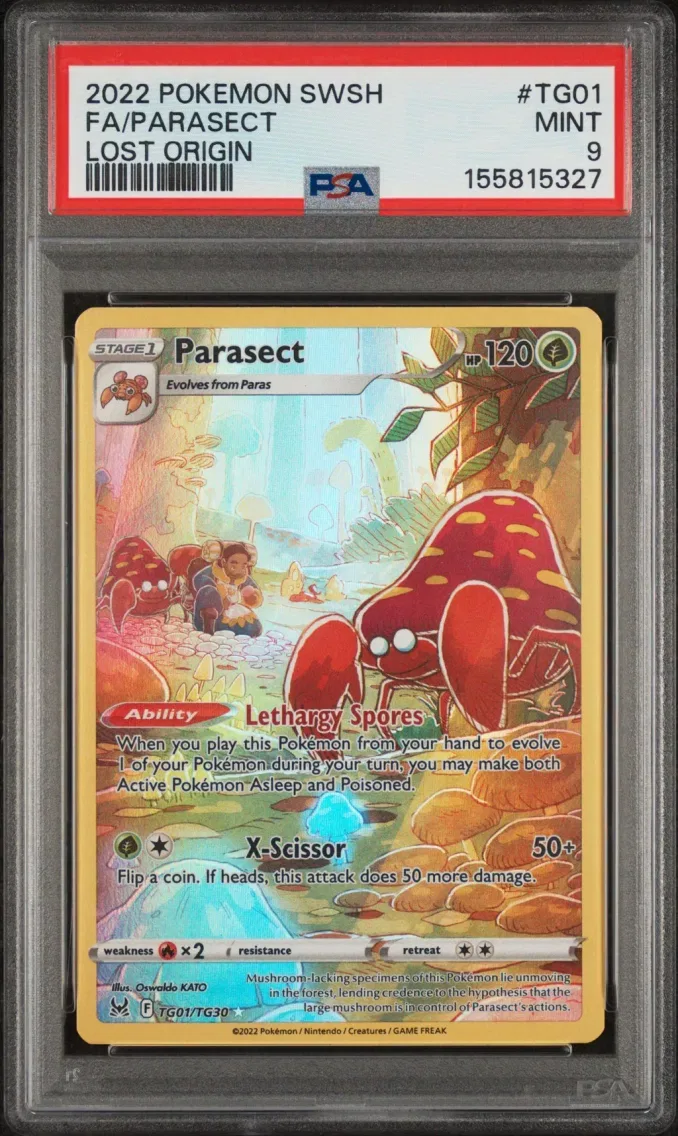 2022 Pokemon Sword & Shield Lost Origin Full Art/Parasect Sword & Shield Lost Origin #TG01 PSA 9