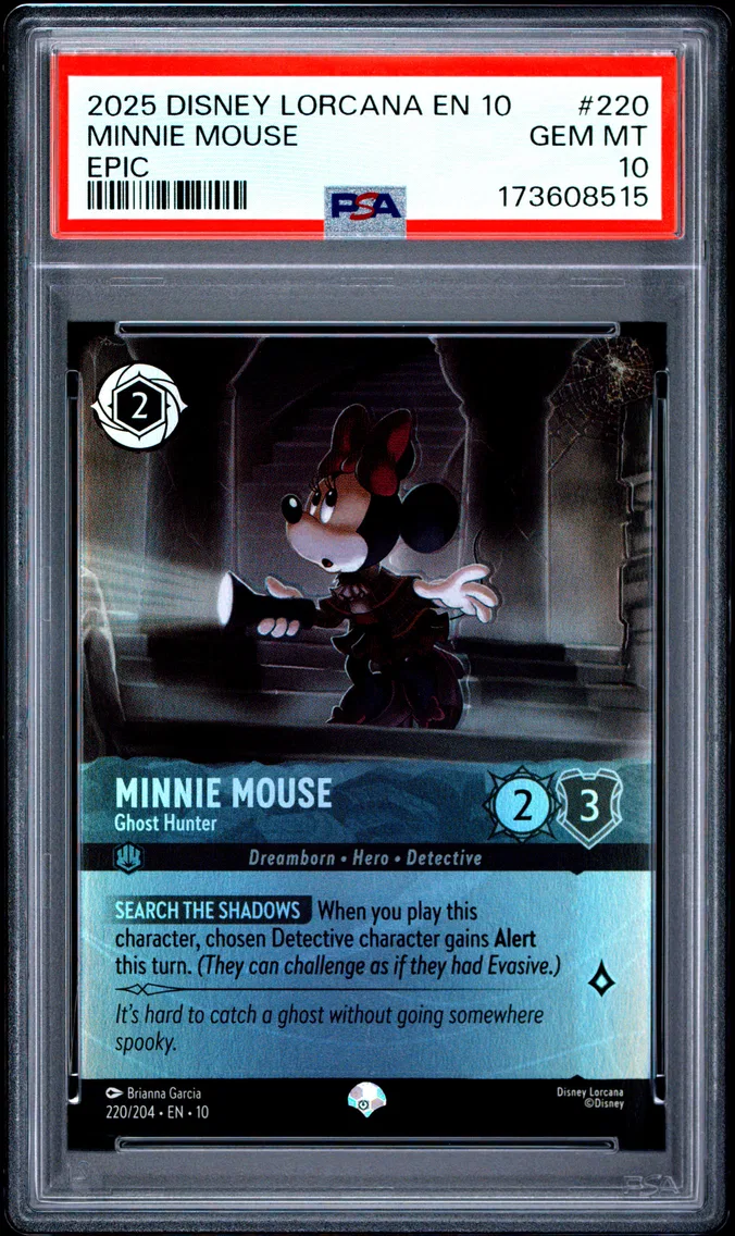 2025 #220 Minnie Mouse - Ghost Hunter PSA 10 Disney Lorcana EN 10-Whispers in the Well