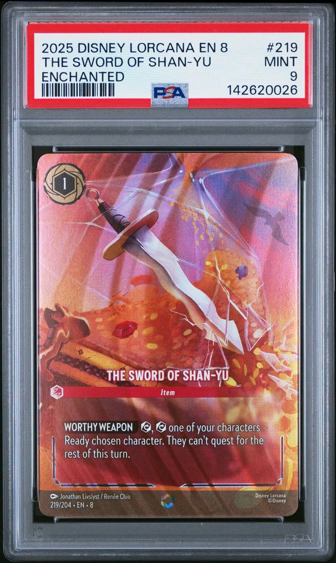 2025 #219 The Sword of Shan-YU PSA 9 Disney Lorcana EN 8-Reign of Jafar