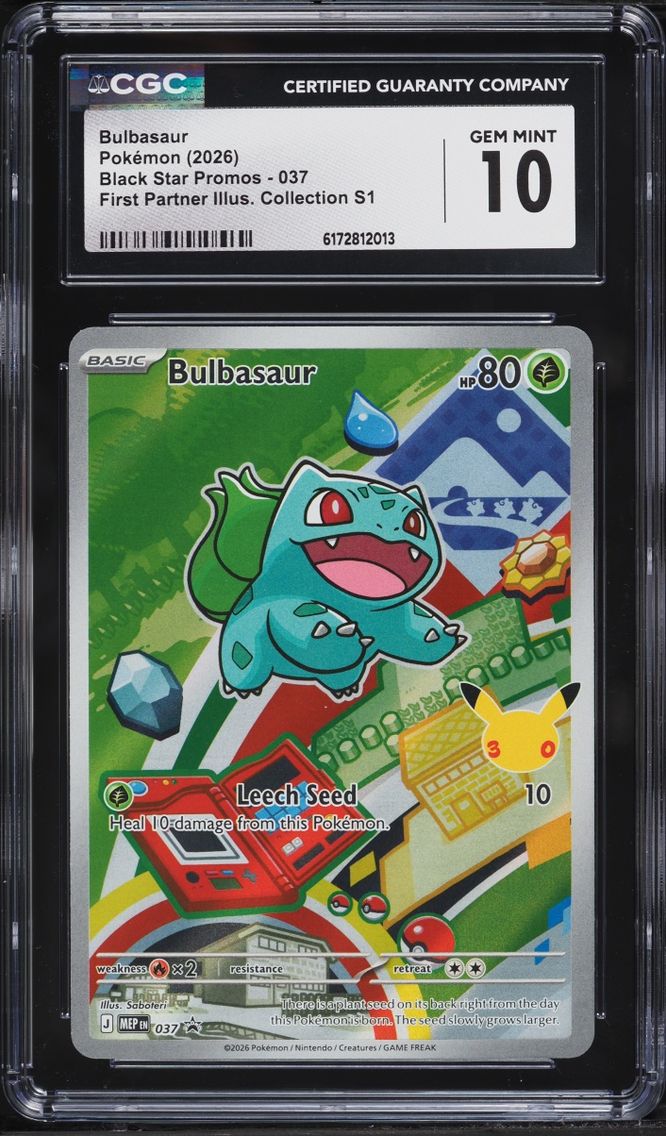 2026 #37 Bulbasaur CGC 10 Pokemon Mega Evolution Promo First Partner S1 Full Art