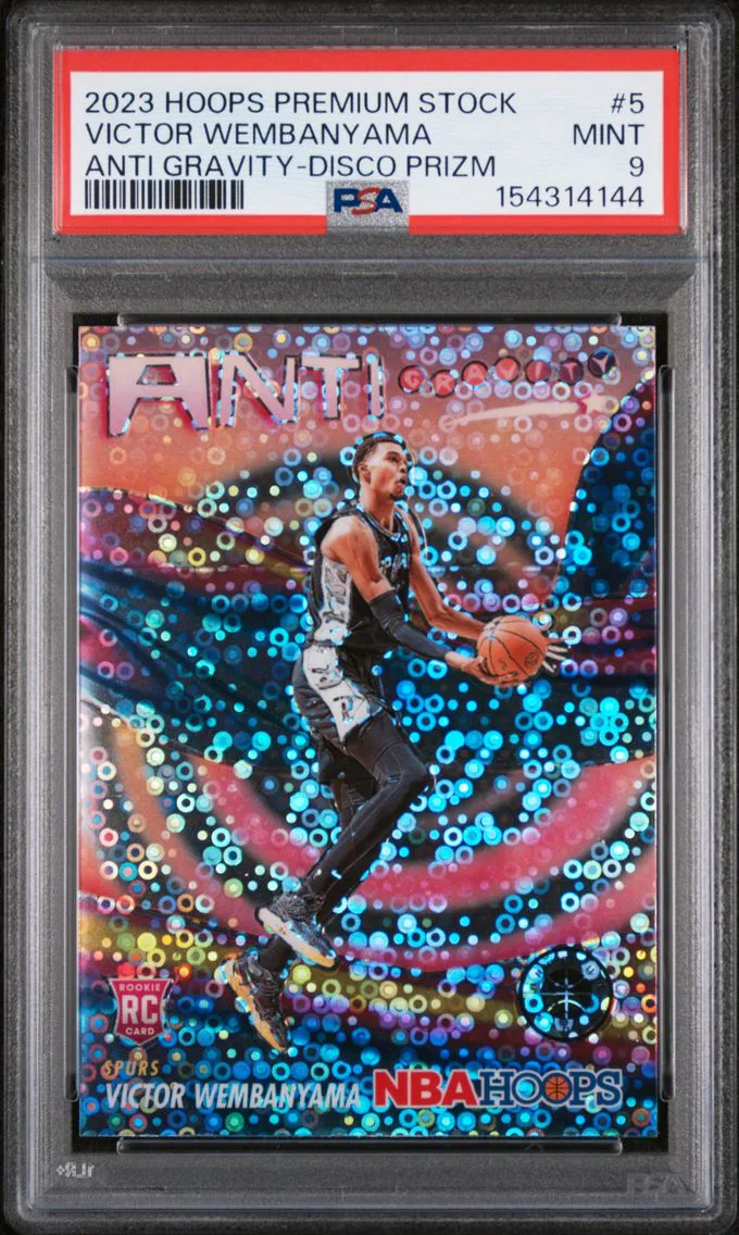 2023 #5 Victor Wembanyama PSA 9 Panini Hoops Premium Stock Anti Gravity