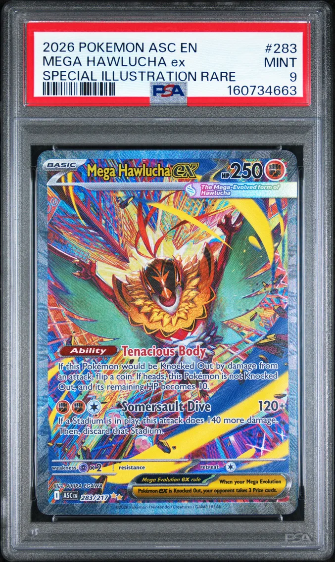 2026 #283 Mega Hawlucha EX PSA 9 Asc EN-Ascended Heroes