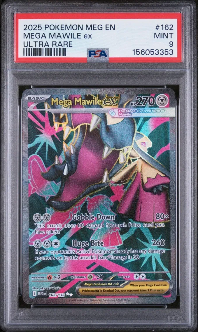 2025 Pokemon Meg EN-Mega Evolution Mega Mawile EX Meg EN-Mega Evolution #162 PSA 9