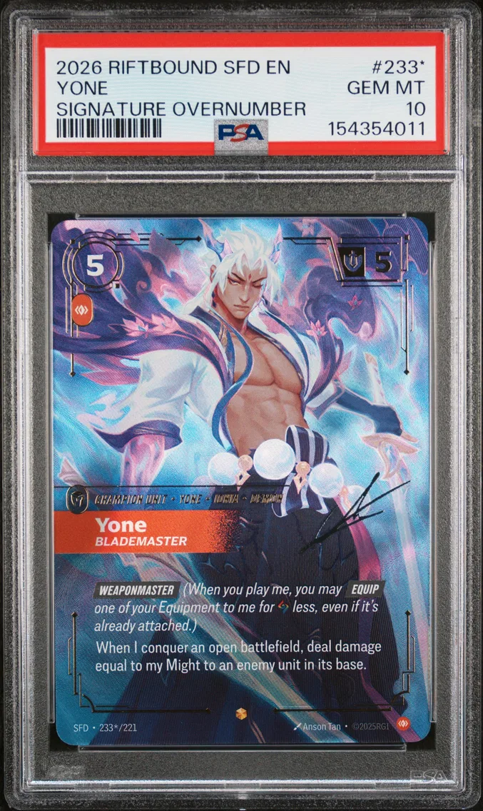 2026 #233* Yone - Blademaster PSA 10 Riftbound: League of Legends Sfd-Spiritforged