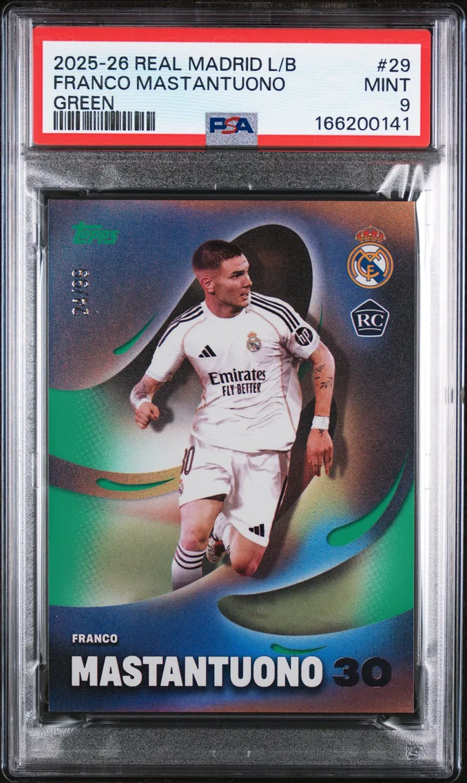 2025 #29 Franco Mastantuono PSA 9 Topps Real Madrid los Blancos