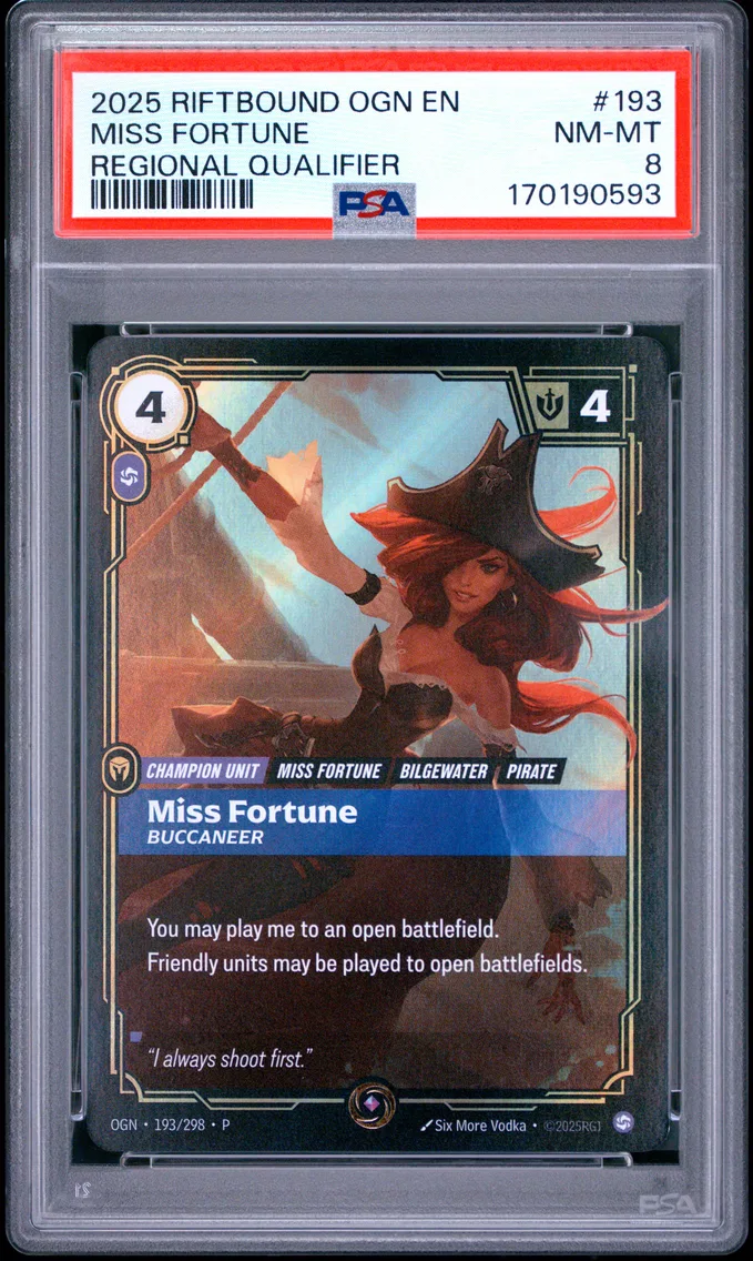 2025 #193 Miss Fortune - Buccaneer PSA 8 Riftbound: League of Legends Ogn-Origins