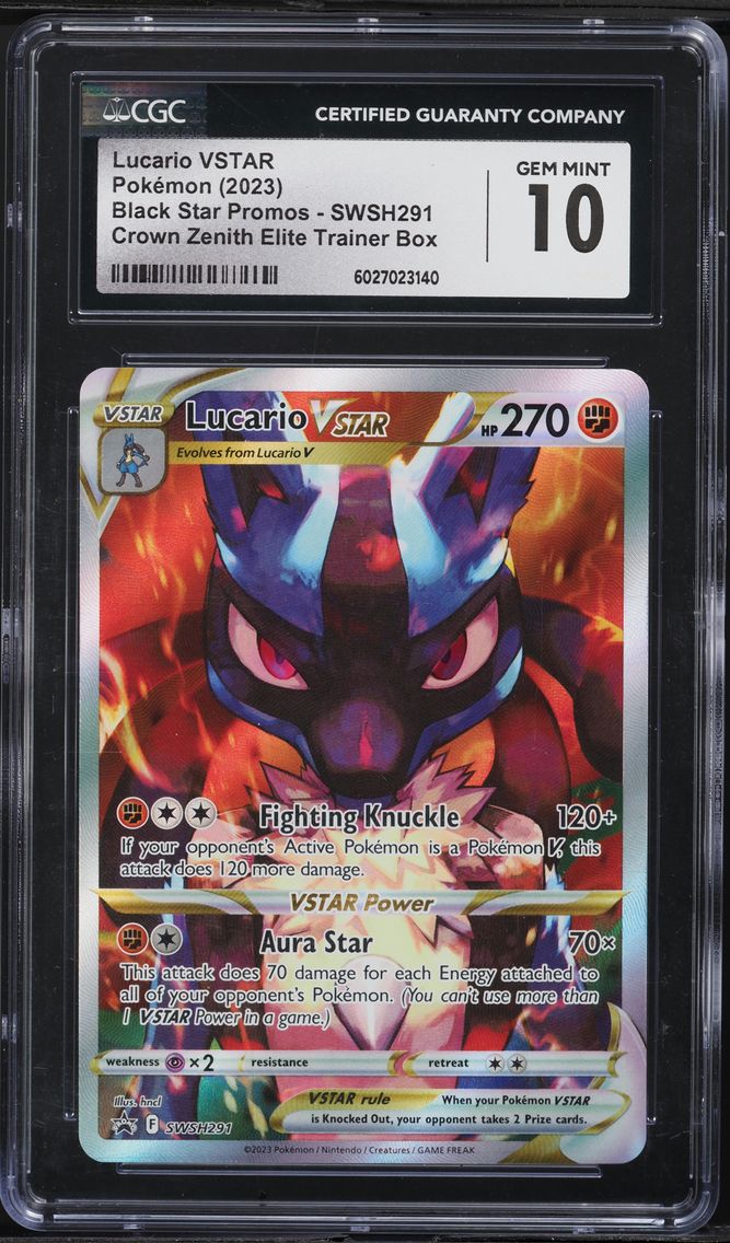 2023 #291 Full Art/Lucario Vstar CGC 10 Swsh Black Star Promo Pokemon
