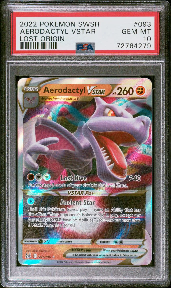 2022 #093 Aerodactyl Vstar PSA 10 Sword & Shield Lost Origin