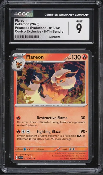 2025 #013 SV Prismatic Evolutions Costco Exclusive Flareon MINT CGC 9 Pokemon