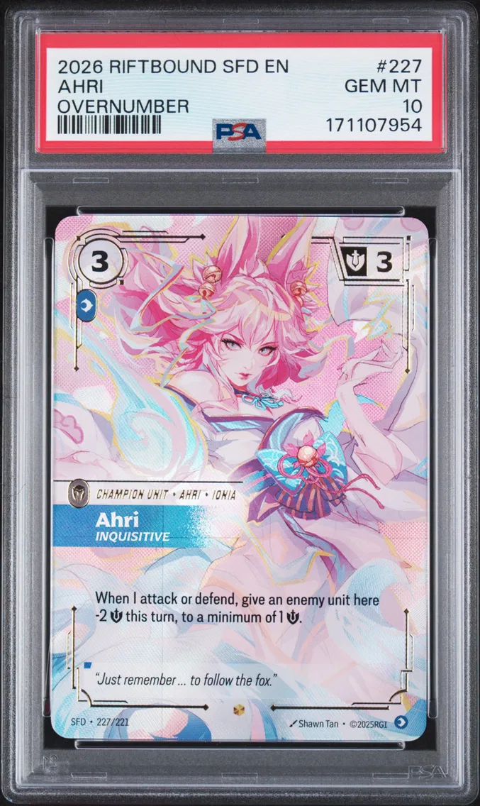 2026 #227 Ahri - Inquisitive PSA 10 Riftbound: League of Legends Sfd-Spiritforged