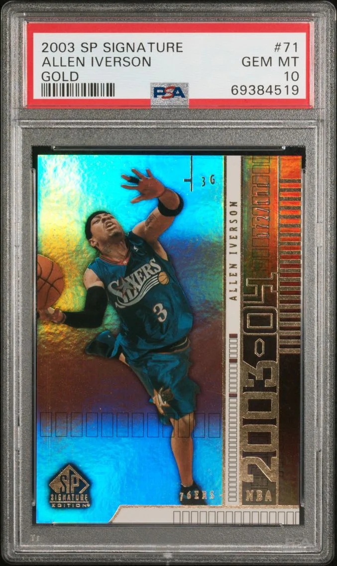 2003 #71 Allen Iverson PSA 10 SP Signature