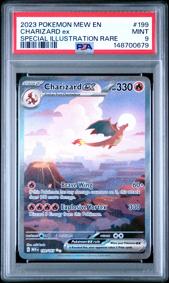 2023 #199 Charizard EX PSA 9 Mew
