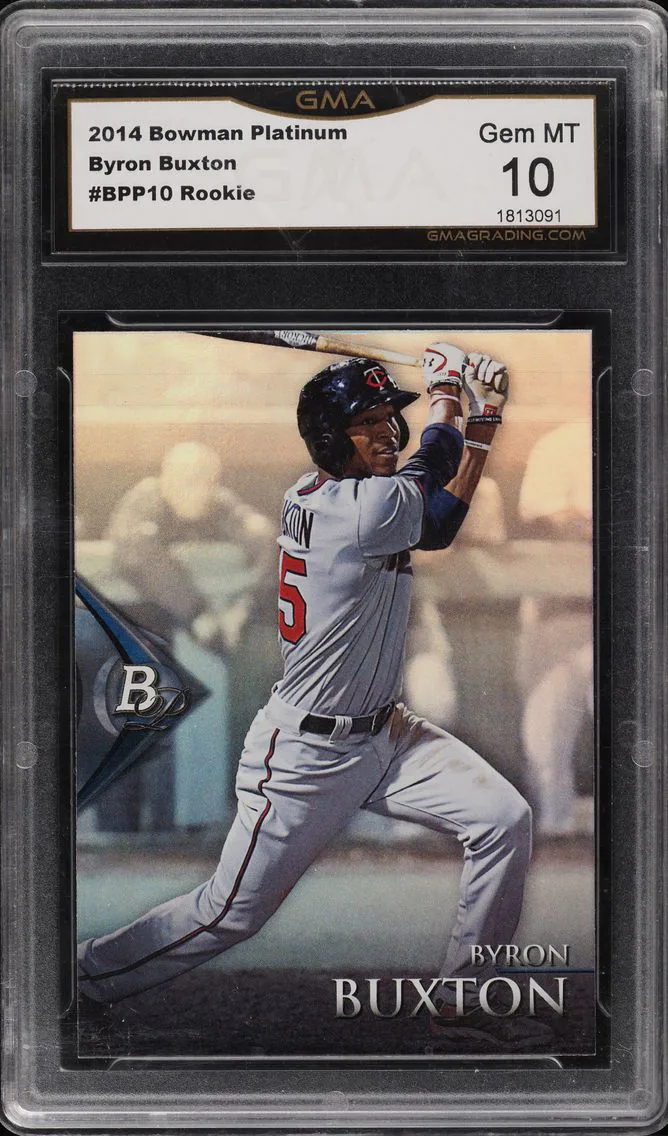 2014 BOWMAN PLATINUM BYRON BUXTON ROOKIE RC #BPP10 GMA 10