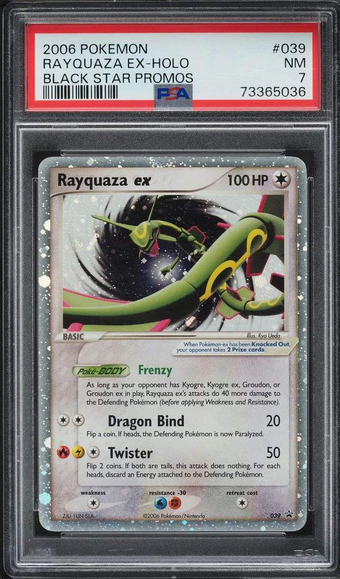 2006 #39 BLACK STAR PROMO HOLO RAYQUAZA EX PSA 7 POKEMON