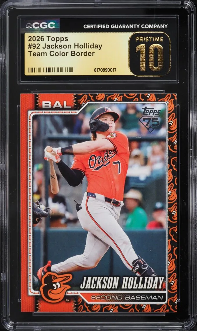2026 Topps Team Color Border Jackson Holliday #92 CGC 10 PRISTINE