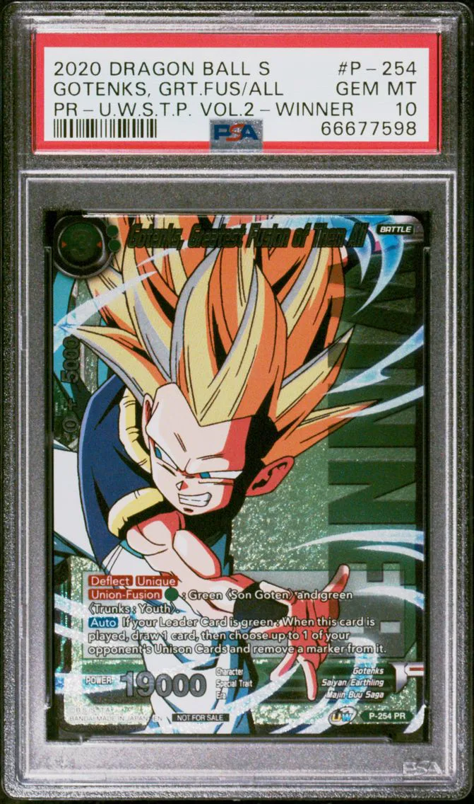 2020 #P-254 Gotenks, Greatest Fusion of Them All PSA 10 Dragon Ball Super Card Game Unison Warrior Series Tournament Pack Vol.2 Winner