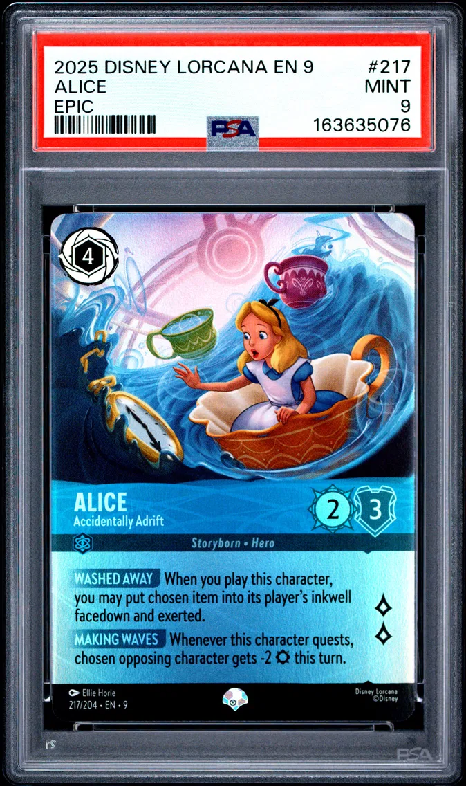 2025 #217 Alice - Accidentally Adrift PSA 9 Disney Lorcana EN 9-Fabled