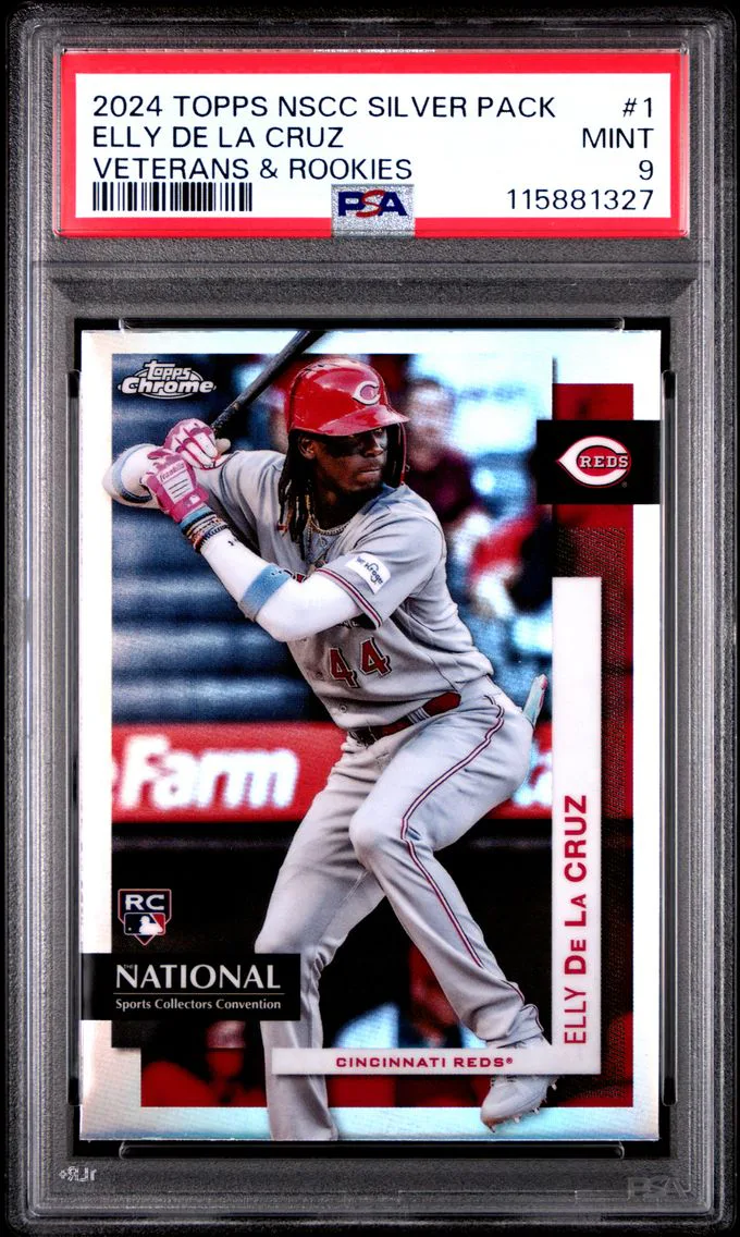 2024 #1 Elly de La Cruz PSA 9 Topps National Sports Collectors Convention Silver Pack Veterans and Rookies