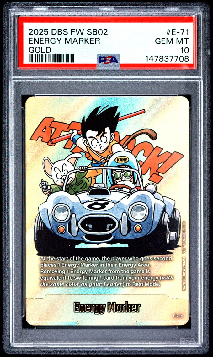 2025 #E-71 Energy Marker PSA 10 Dragon Ball Super Card Game Fusion World Manga Booster 02