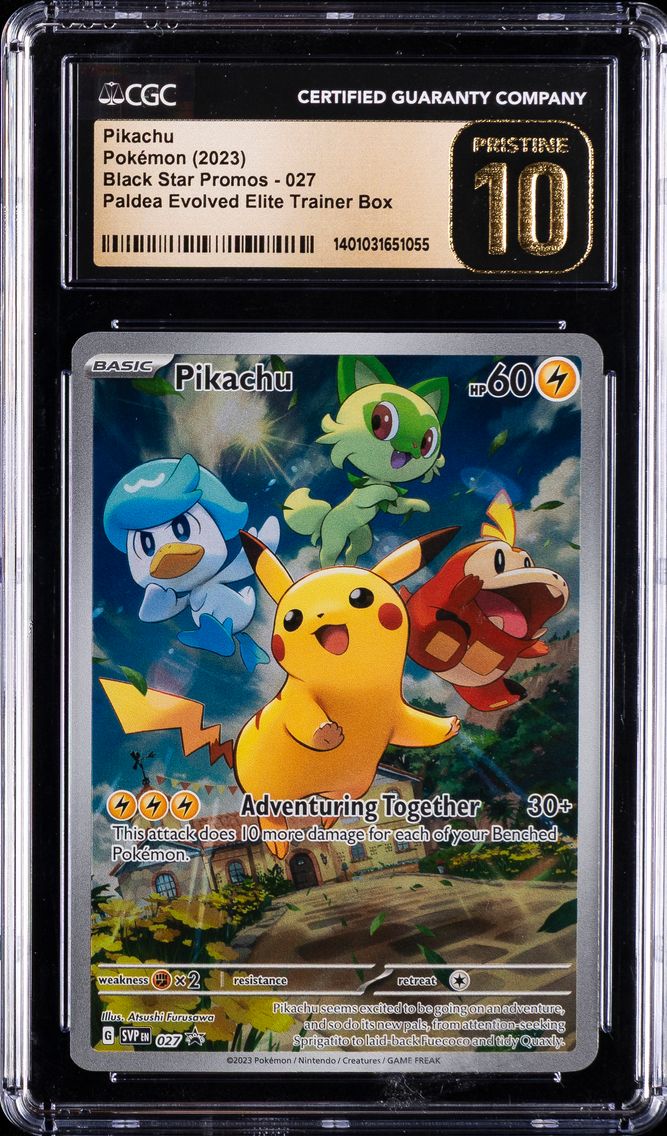 2023 #027 Pikachu CGC 10 Pristine Svp EN-SV Black Star Promo Pokemon