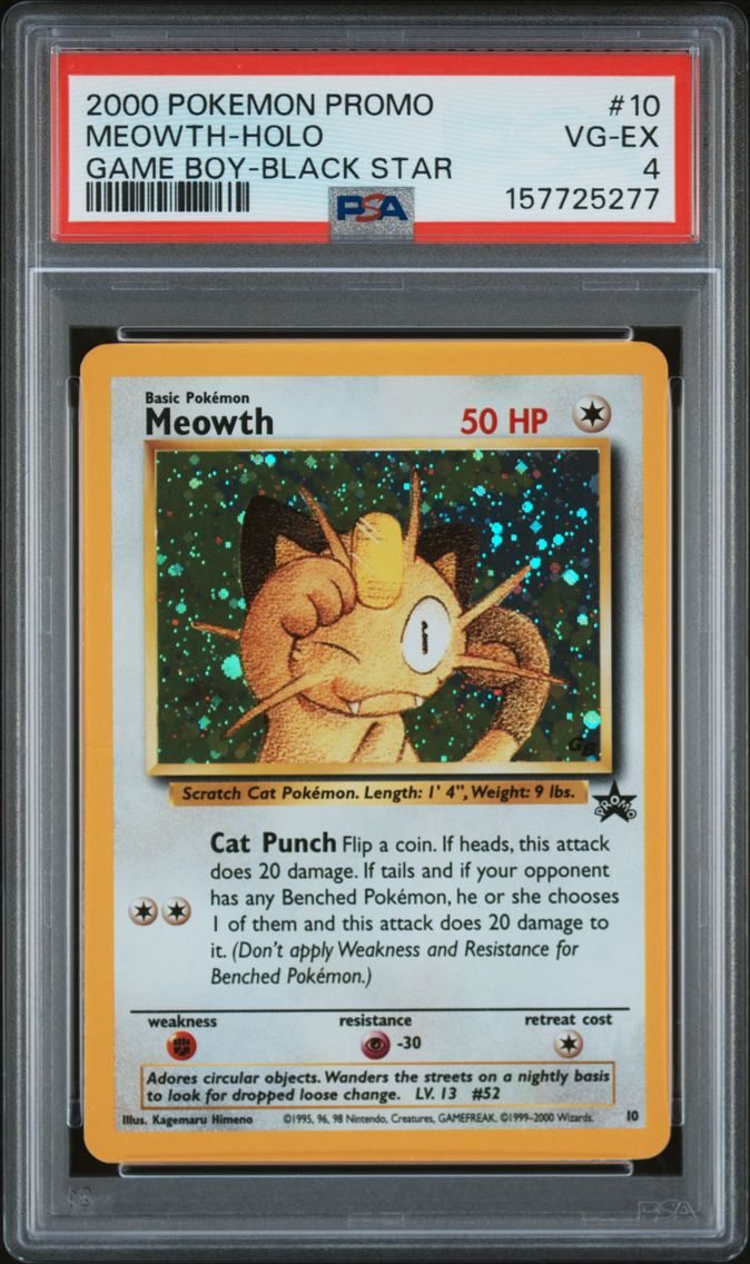 2000 #10 Meowth-Holo PSA 4 Promo Black Star
