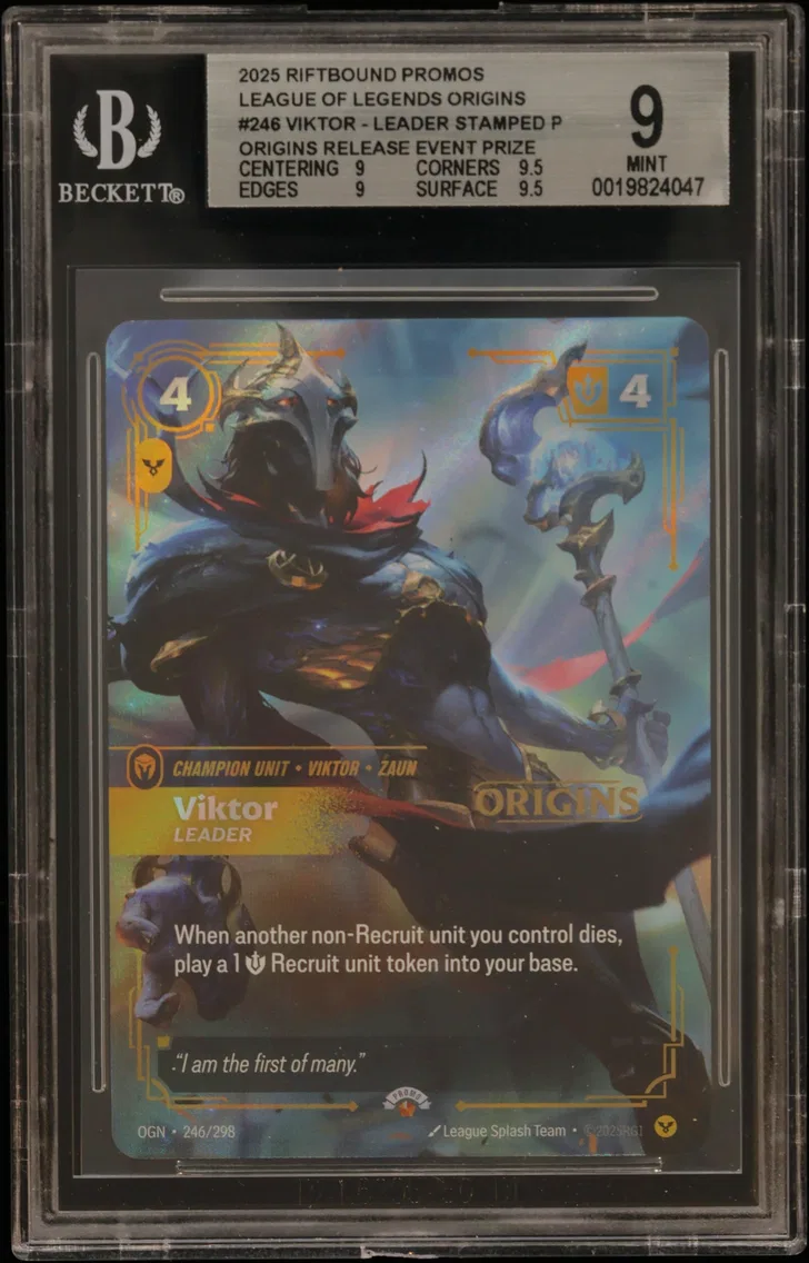 2025 #246 Viktor - Leader STAMP P/(Origins Release Event Prize Pack) BGS 9 Riftbound: League of Legends TCG Origins Promos