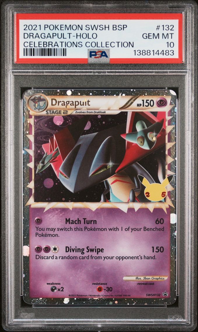 2021 #132 Dragapult-Holo PSA 10 Swsh Black Star Promo
