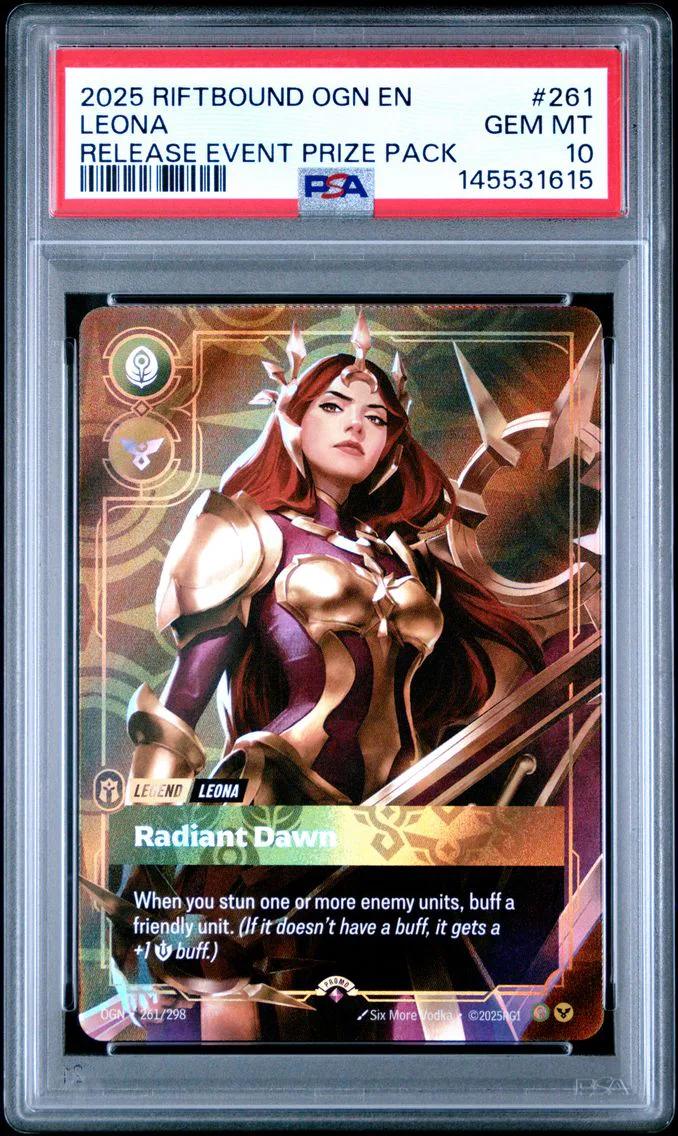 2025 #261 Leona - Radiant Dawn PSA 10 Riftbound: League of Legends Ogn-Origins