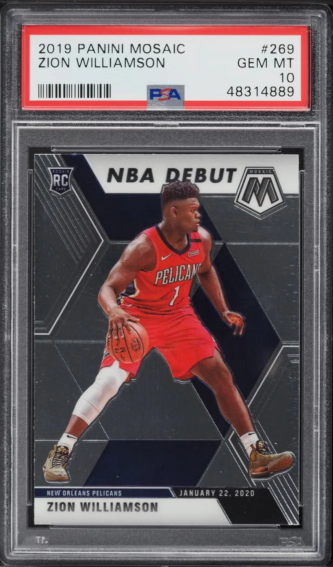 2019 PANINI MOSAIC ZION WILLIAMSON ROOKIE #269 PSA 10 GEM MINT