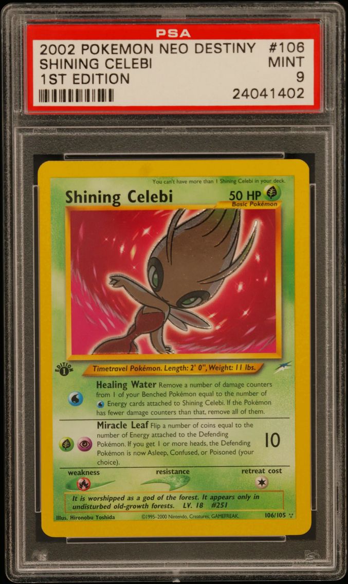 2002 #106 Shining Celebi 1st Edition PSA 9 Neo Destiny
