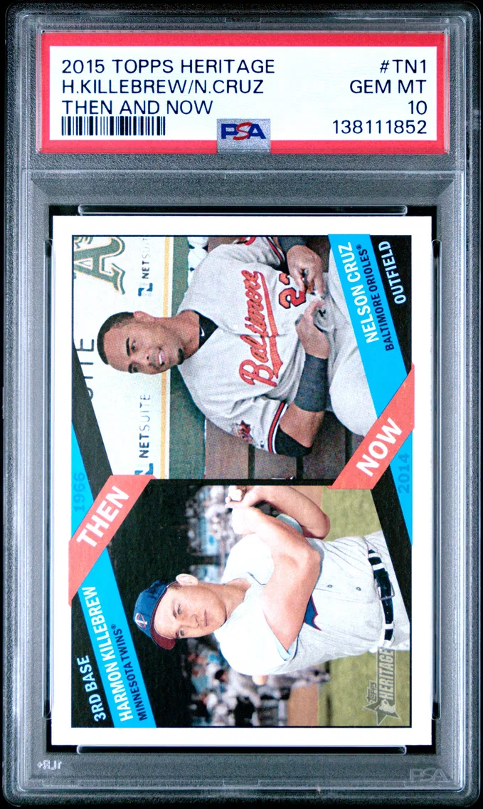2015 #TN1 Harmon Killebrew/Nelson Cruz PSA 10 Topps Heritage Then and Now