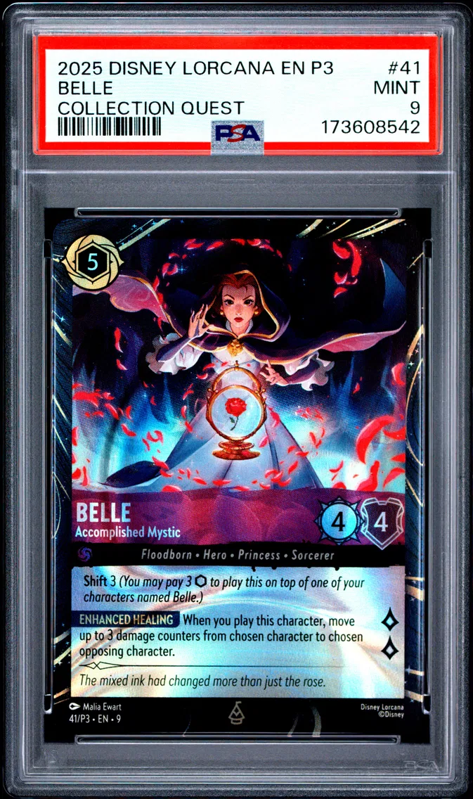 2025 #41 Belle - Accomplished Mystic PSA 9 Disney Lorcana EN P3-Promo