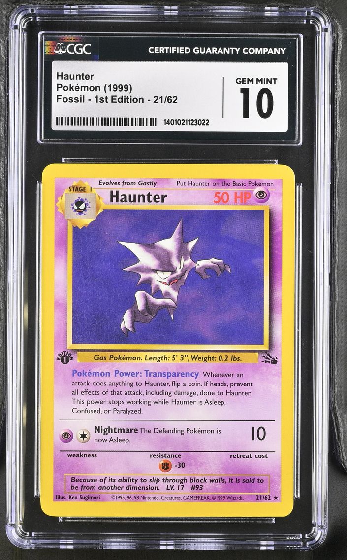 1999 #21 Haunter CGC 10 Fossil - 1st Edition - English