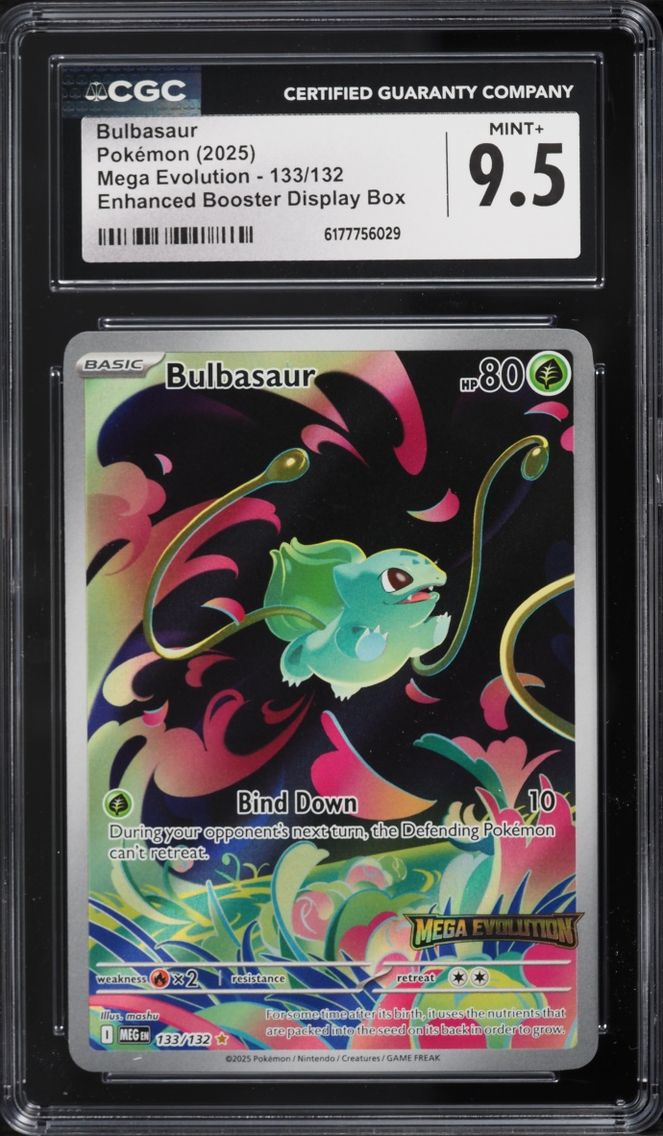 2025 Pokemon Mega Evolution Enhanced Booster Display Box Bulbasaur #133 CGC 9.5 MINT+