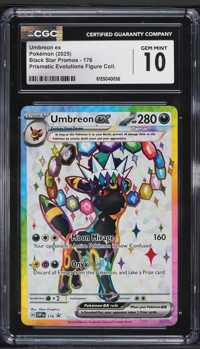2025 Pokemon SV Promo Prismatic Evolutions Figure Collection Full Art Umbreon EX #176 CGC 10