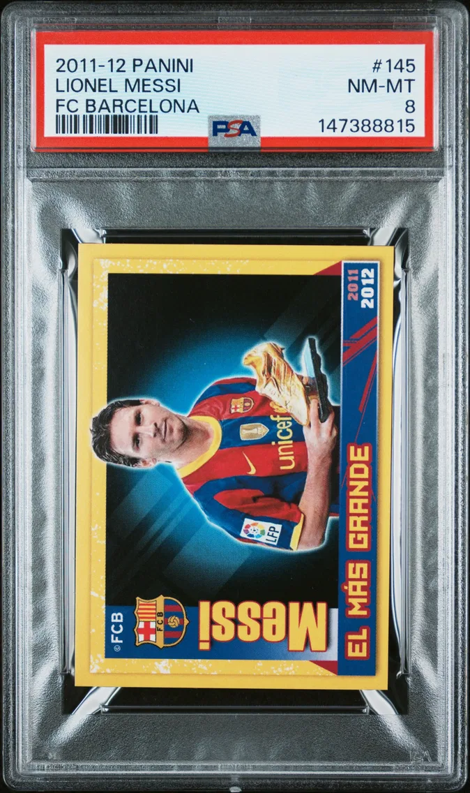 2011 #145 Lionel Messi PSA 8 Panini FC Barcelona