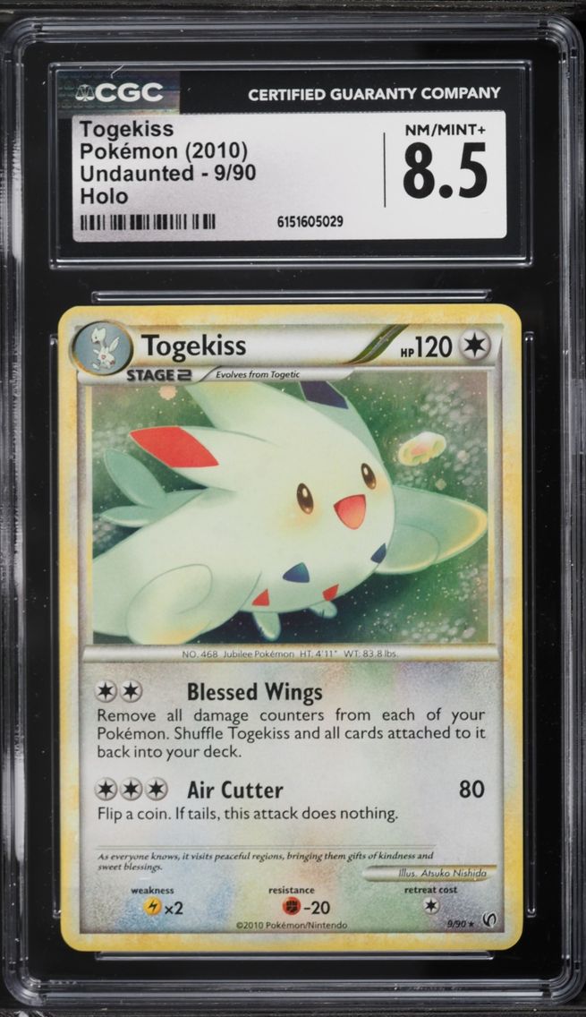 2010 Pokemon HeartGold & SoulSilver Undaunted Holo Togekiss #9 CGC 8.5 NM-MT+