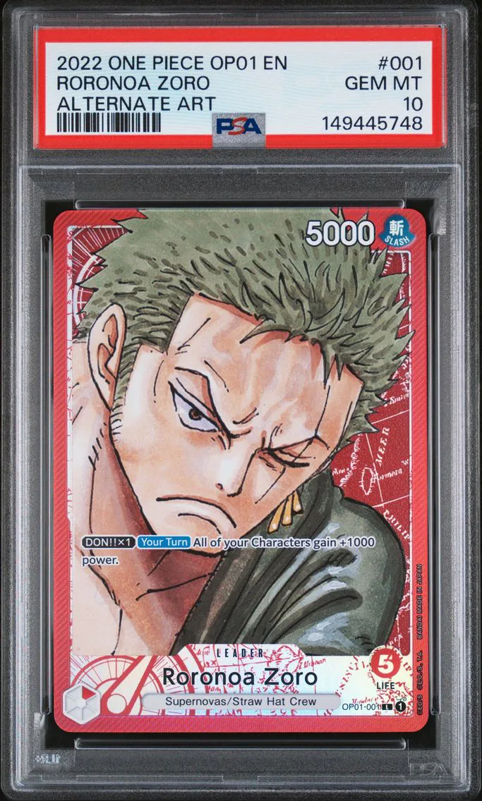 2022 #001 Roronoa Zoro PSA 10 On